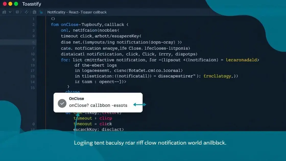 Callback onClose com razão de fechamento