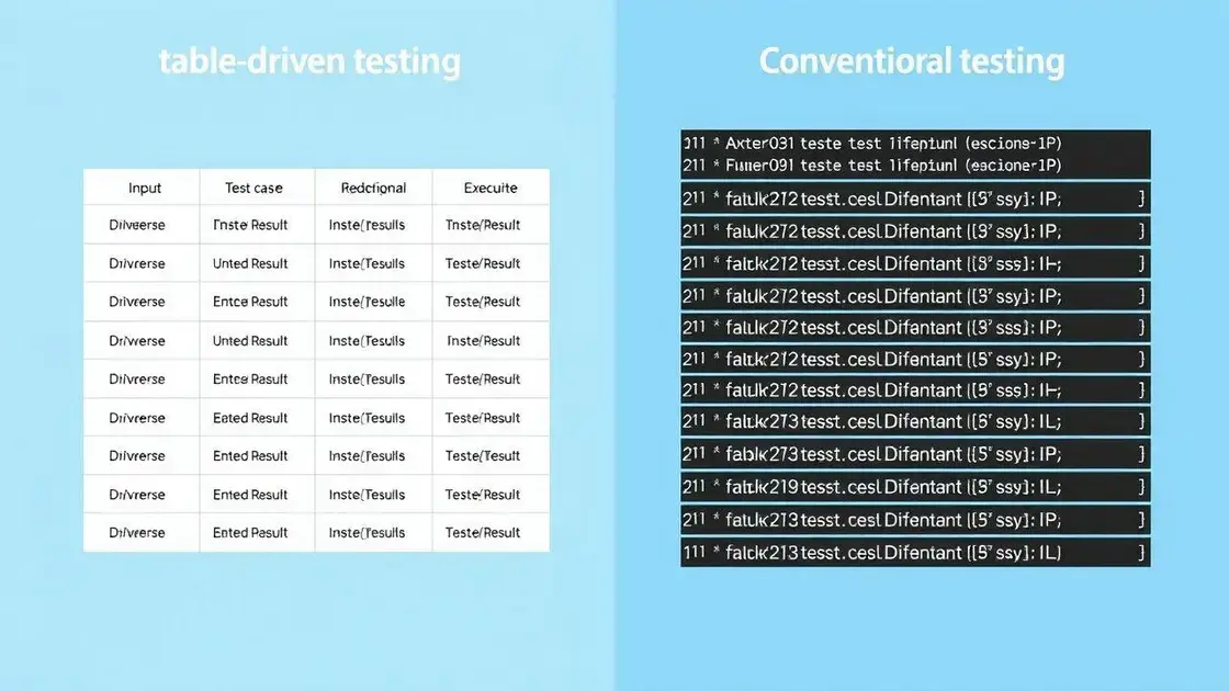 Comparação entre table-driven testing e testes convencionais