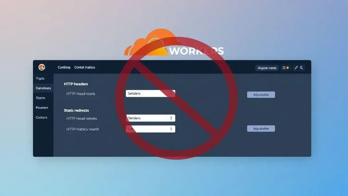 Configurações de headers e redirecionamentos estáticos